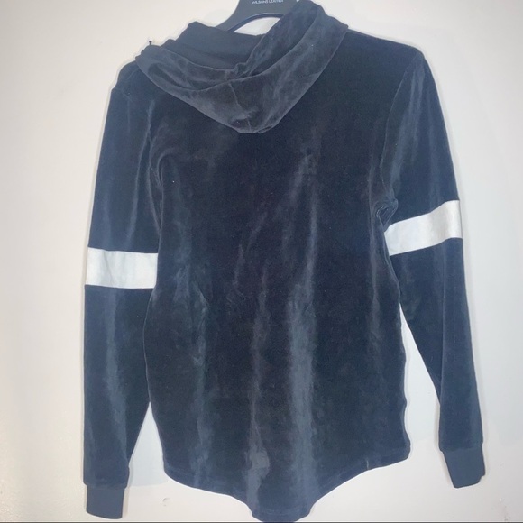 ASOS Black Velvet Velour Oversized Hooded Sweatshirt Hoodie Size - Picture 6 of 6